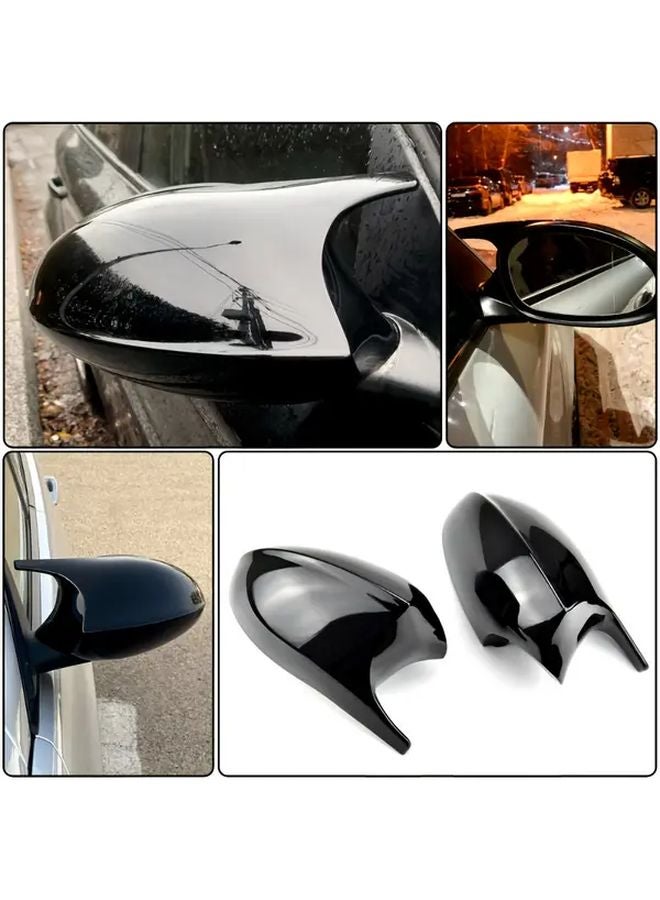 BMW E81 E87 E82 E88 E90 E91 E92 E93 أصداف مرايا خارجية بنمط الكربون على شكل قرون الثور - Image 5
